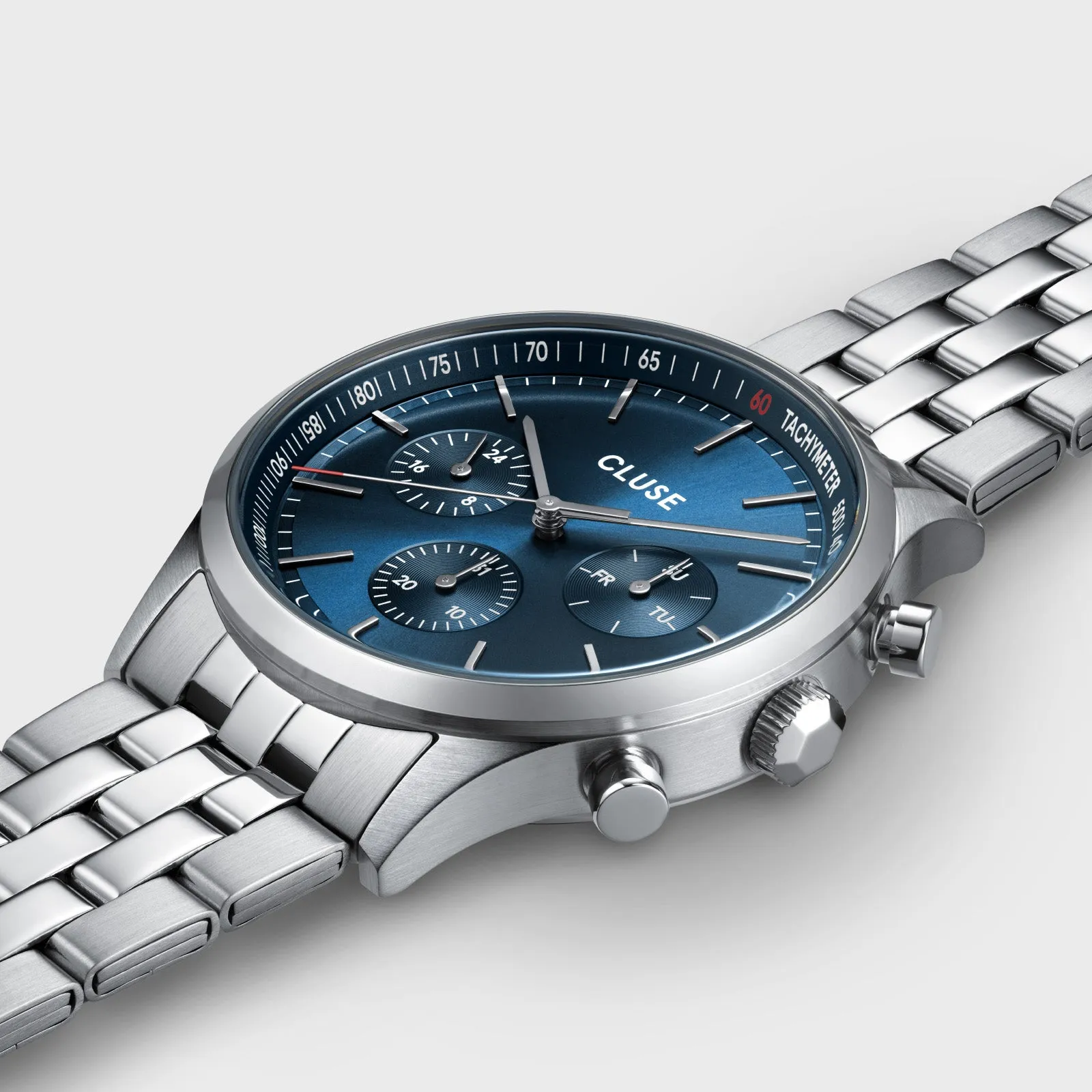 Anthéor Multifunction Watch Steel Blue, Silver Colour