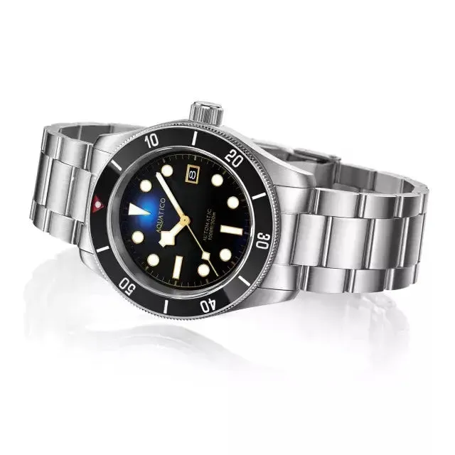 Aquatico Sea Star V2 Black Dial Ceramic Bezel Snowflake Hands Watch (NH35)