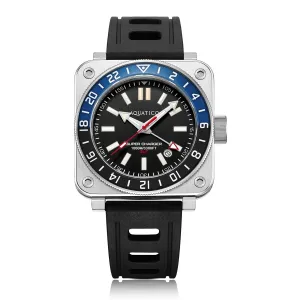 Aquatico Steel Man GMT Watch (Black Dial Batman Bezel)