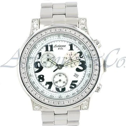 Avianne & Co. Mens King Collection Diamond Watch 6.00 Ctw