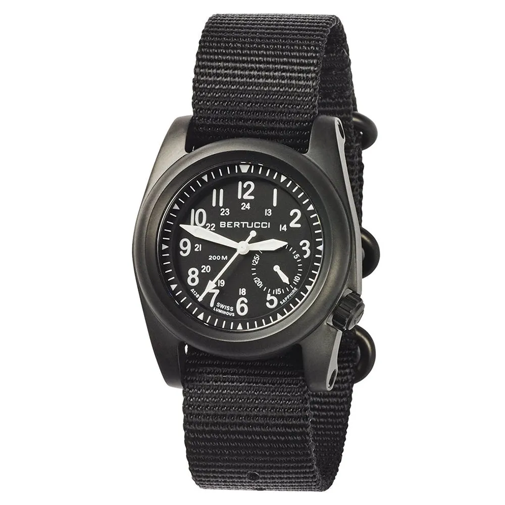 Bertucci A-2S Ballista Mens Black Nylon Band Matte Black Quartz Dial Watch - 11086