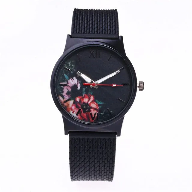 Black Flower Watch Women Watches Ladies 2018 Brand Luxury Famous Female Clock Quartz Watch Wrist Relogio Feminino Montre Femme