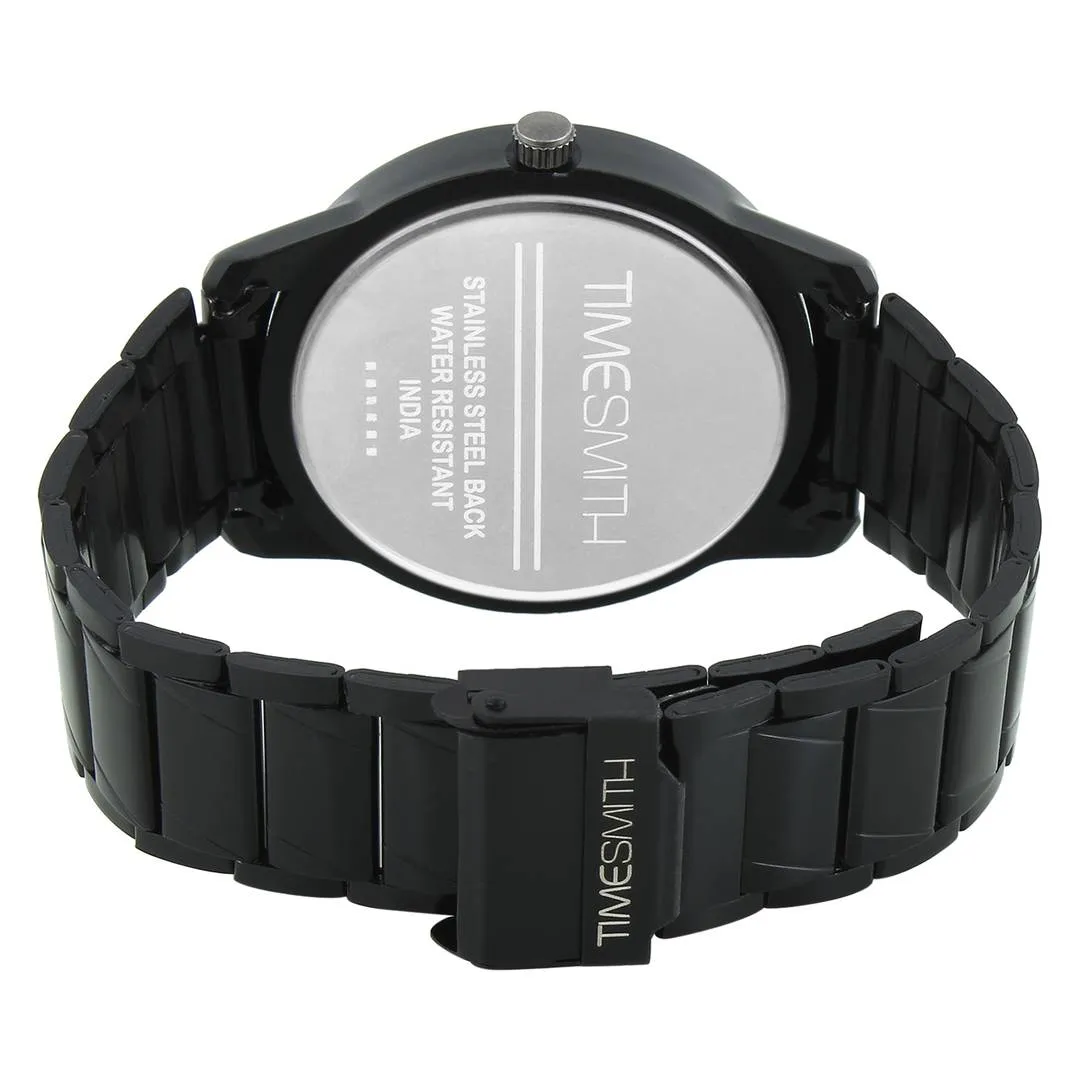 Black Metal Analog Watch for Men