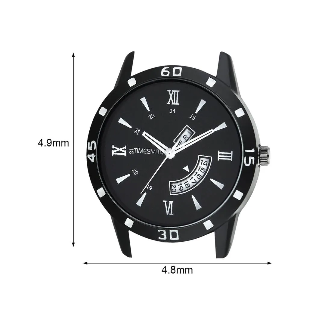 Black Metal Analog Watch for Men