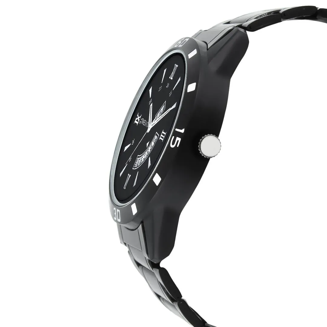 Black Metal Analog Watch for Men