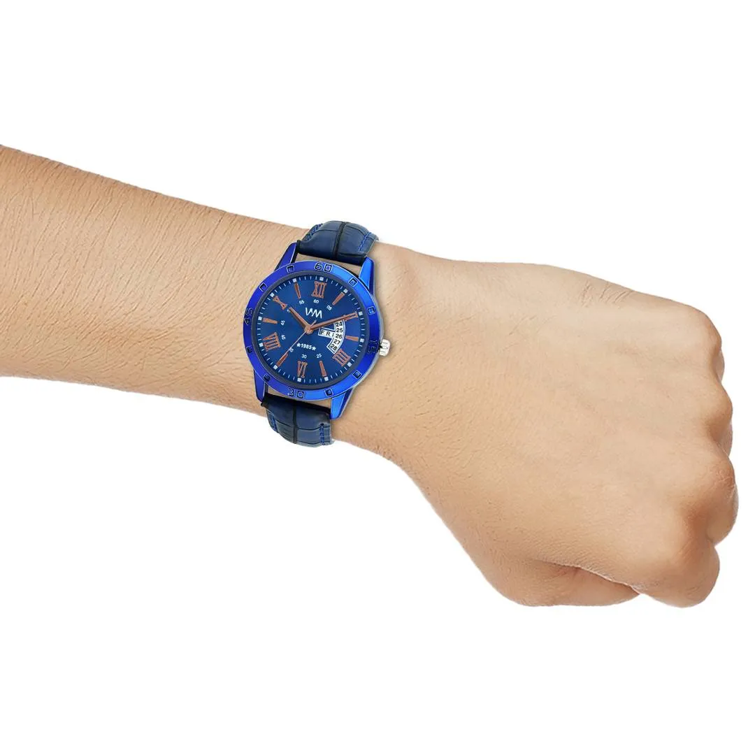 Blue Synthetic Leather Analog Watch for Men