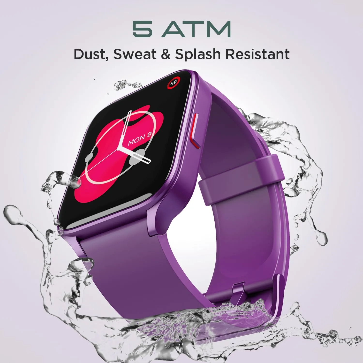 boAt Wave Max Smart Watch with 1.78'' AMOLED Display, HR, SpO2 Monitoring, 100  Sports Modes, 5ATM Dust, Sweat & Splash Resistant and Notification Alerts(Electric Purple)