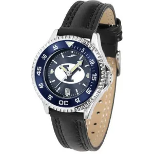 Brigham Young Cougars Ladies Competitor Ano Poly/Leather Band Watch w/ Colored Bezel