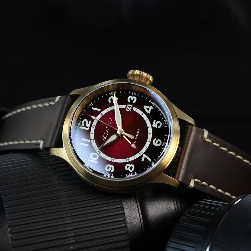 Bronze Horizon Hawk GMT Gradient Burgundy Dial