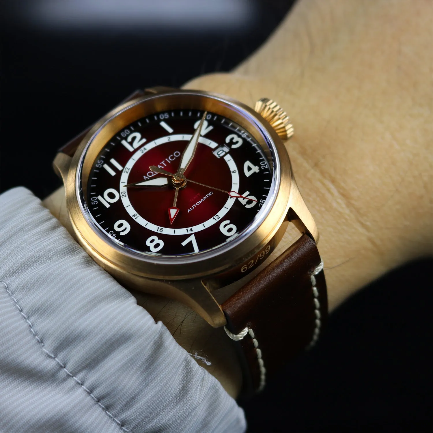 Bronze Horizon Hawk GMT Gradient Burgundy Dial