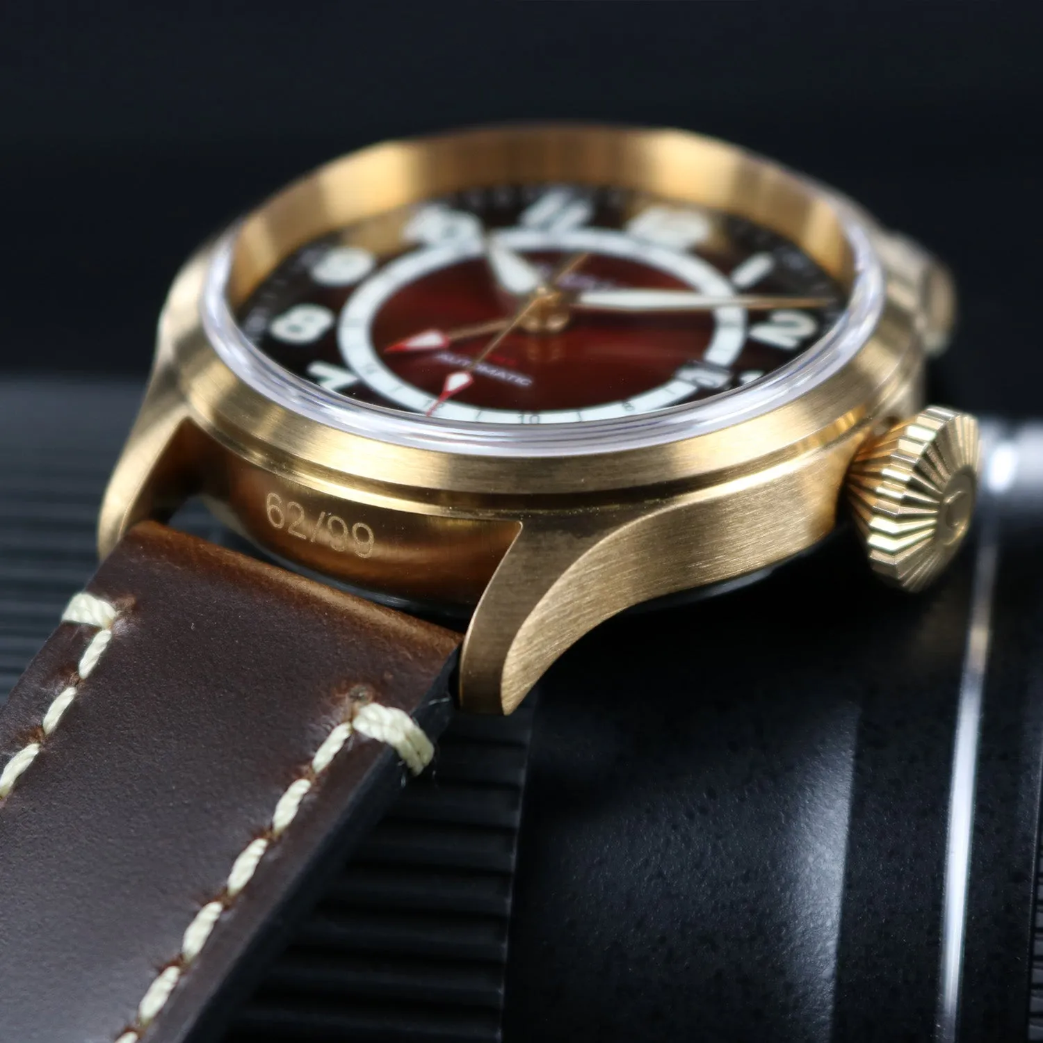 Bronze Horizon Hawk GMT Gradient Burgundy Dial