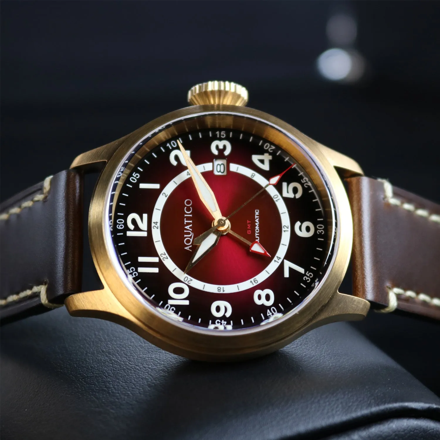 Bronze Horizon Hawk GMT Gradient Burgundy Dial