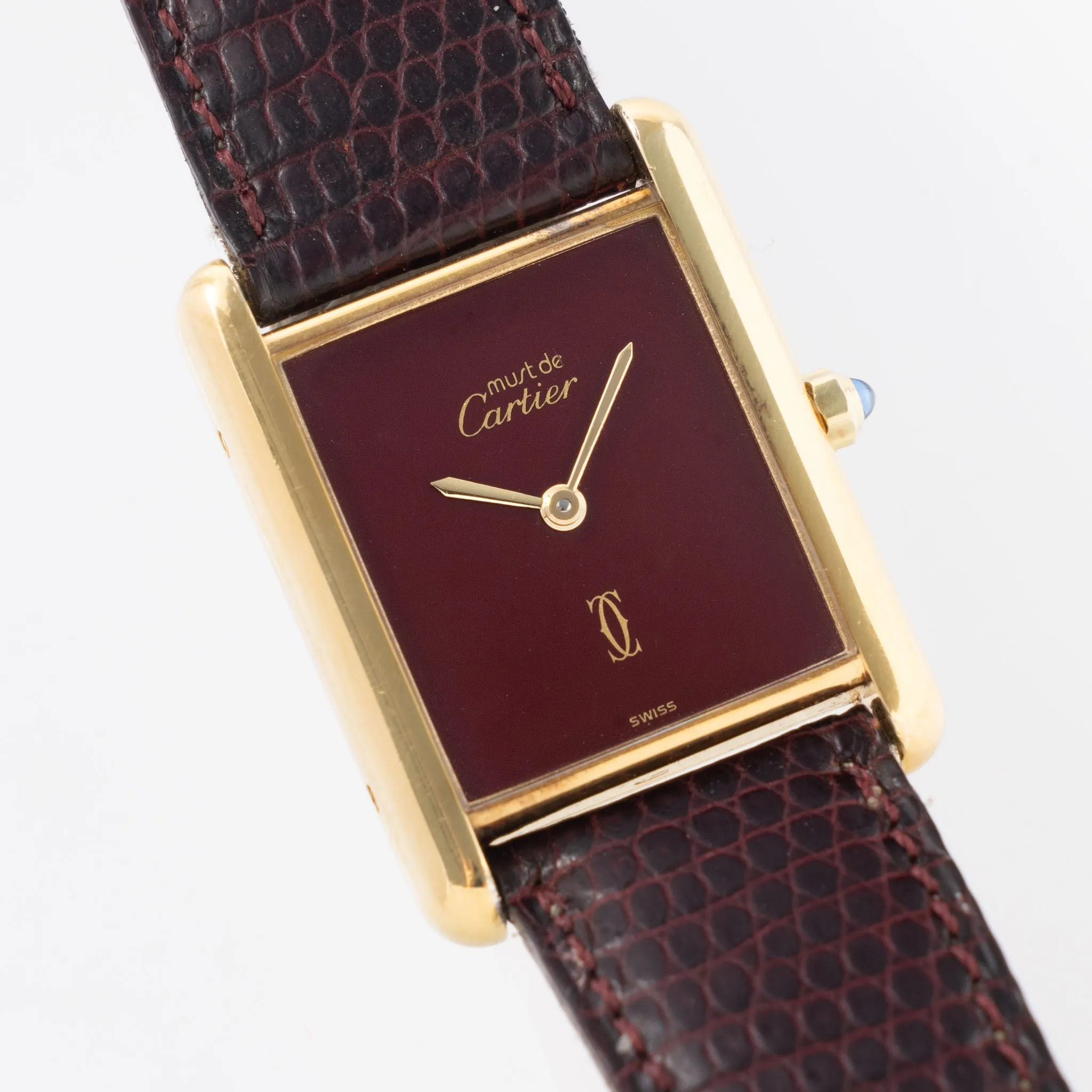 Cartier Tank Must de Cartier 6-81006 Burgundy Dial Box and Papers