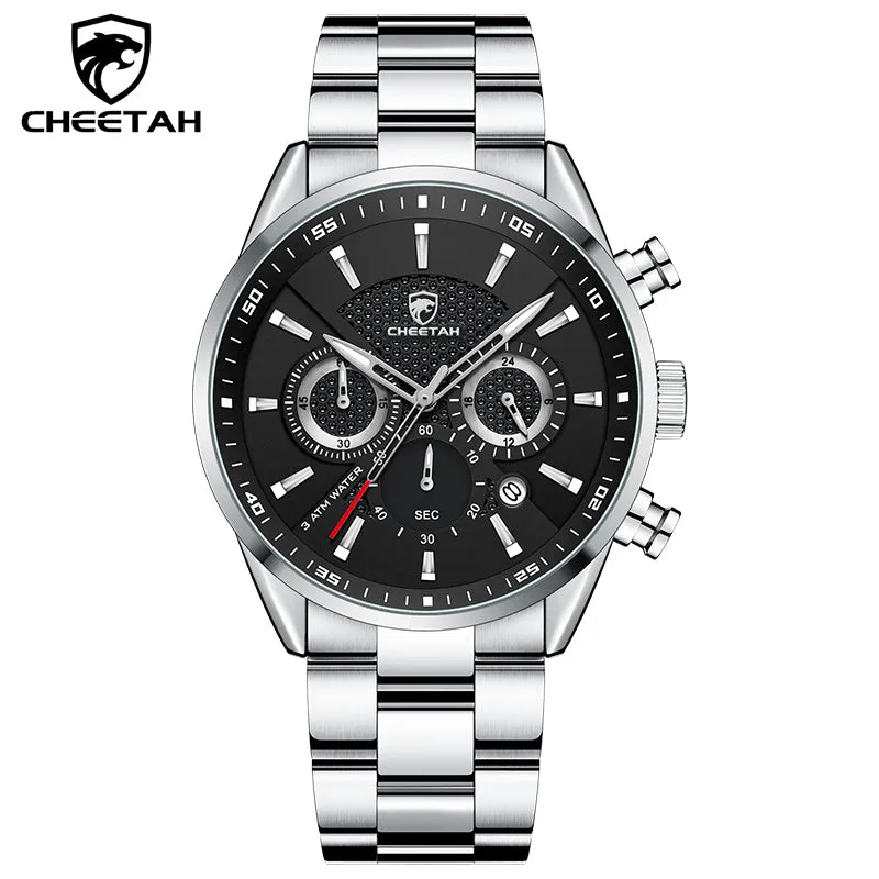 CHEETAH CH1613 CROWN - Men's Luxury Watch - Silver Black