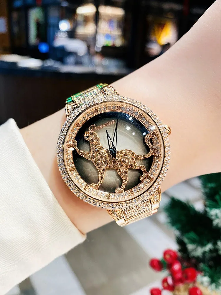 Cheetah Rhinestone Watch