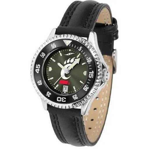 Cincinnati Bearcats Ladies Competitor Ano Poly/Leather Band Watch w/ Colored Bezel