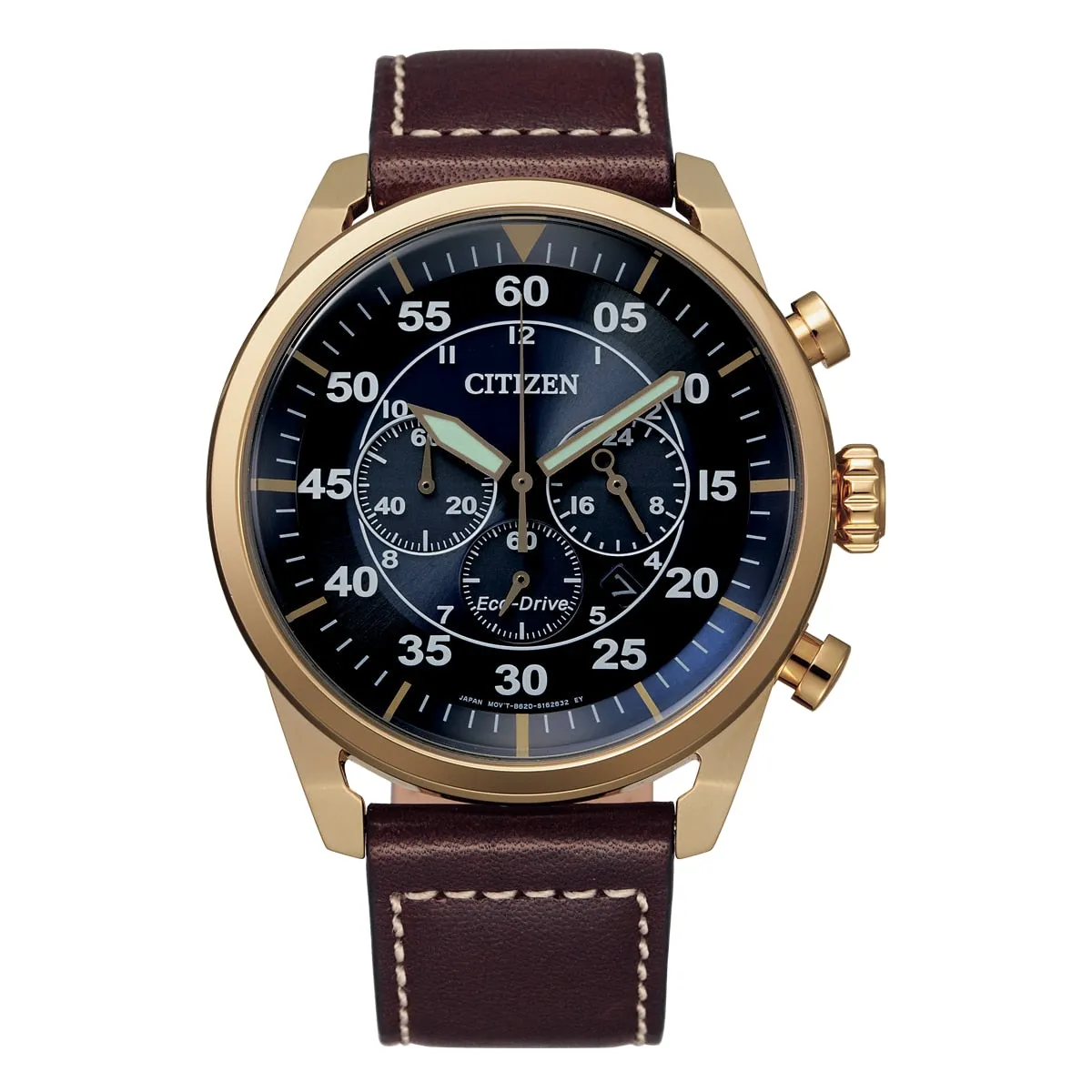 Citizen Eco-Drive Dark Brown Leather Men's Chronograph Watch CA4213-26L