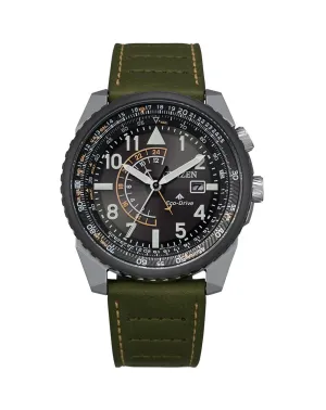 Citizen ProMaster Sky Green Leather Watch BJ7138-04E