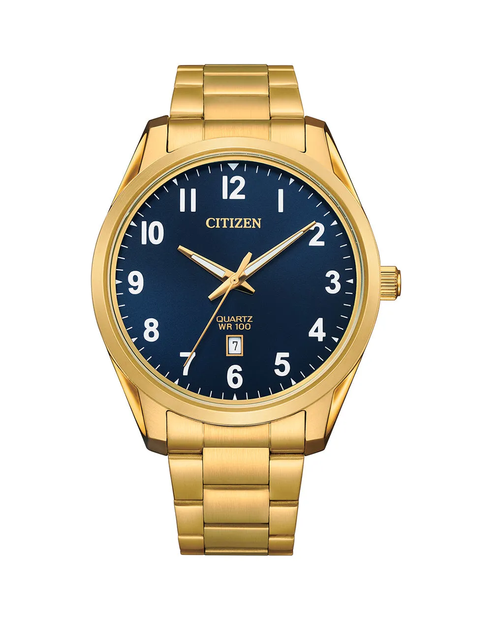 Citizen Quartz Blue Dial Gold Mens Watch BI1039-59L