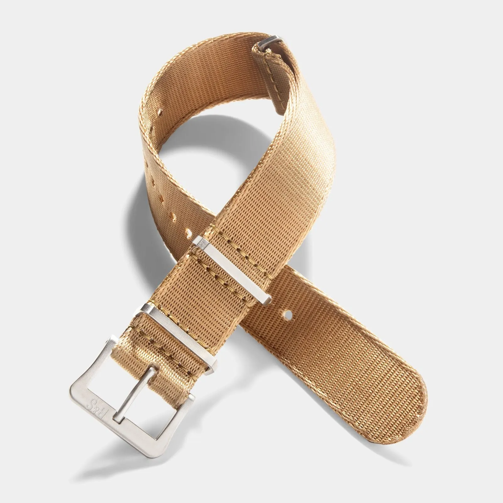 Deluxe Nylon Single Pass Watch Strap Coyote Brown