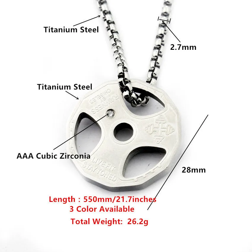 Fashion Fitness Dumbbells Sports Accessories Barbell Necklace