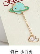 Fashion Little White Rabbit Lucky Cat Omelette Mount Fuji Planet Cloud Lightning Pin Collar Pin Jewelry For Men And Women Brooch