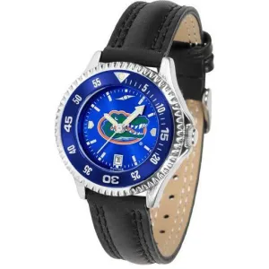 Florida Gators Ladies Competitor Ano Poly/Leather Band Watch w/ Colored Bezel