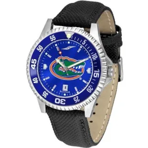 Florida Gators Mens Competitor Ano Poly/Leather Band Watch w/ Colored Bezel