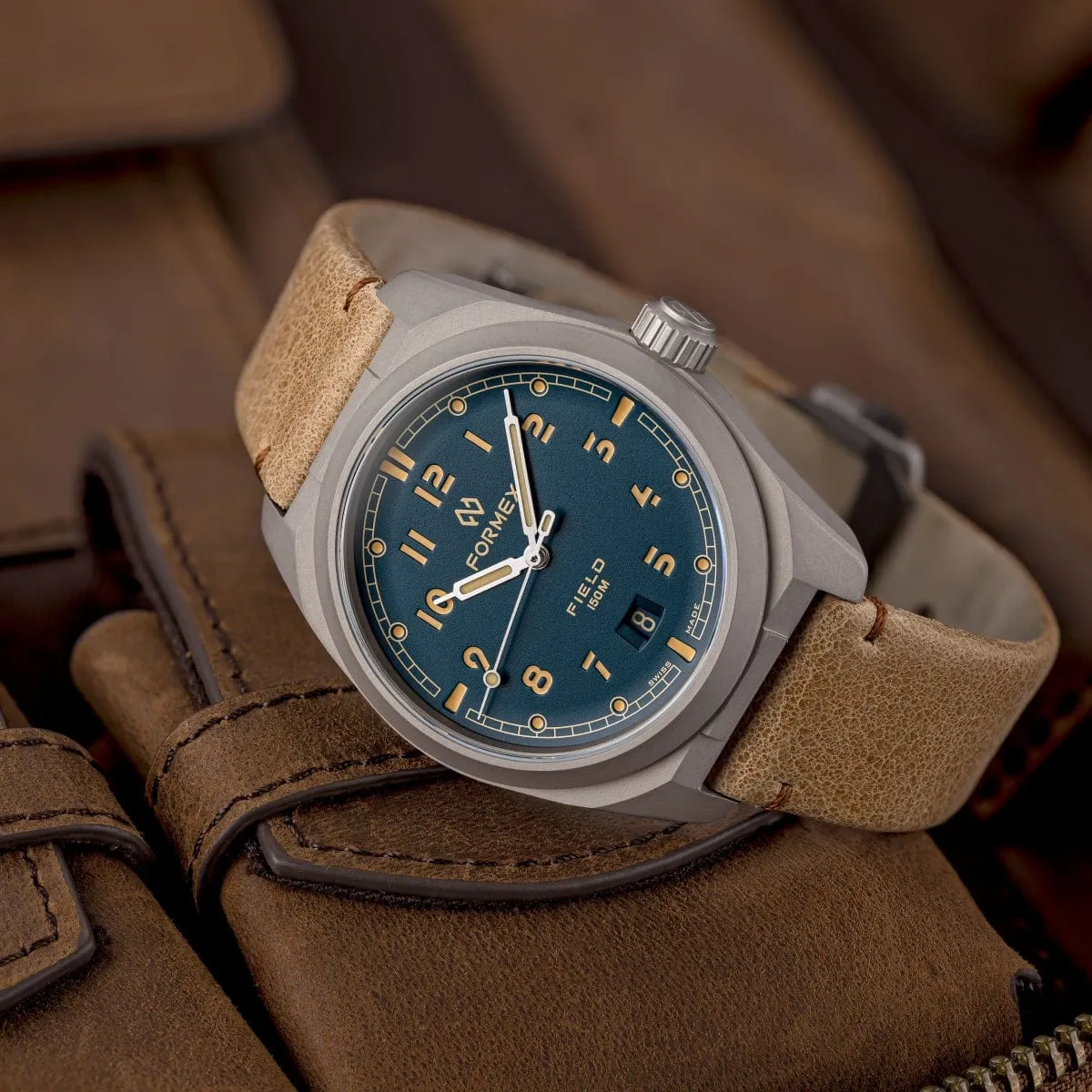 FORMEX Field Automatic - Petrol Blue - Blue Nylon Strap