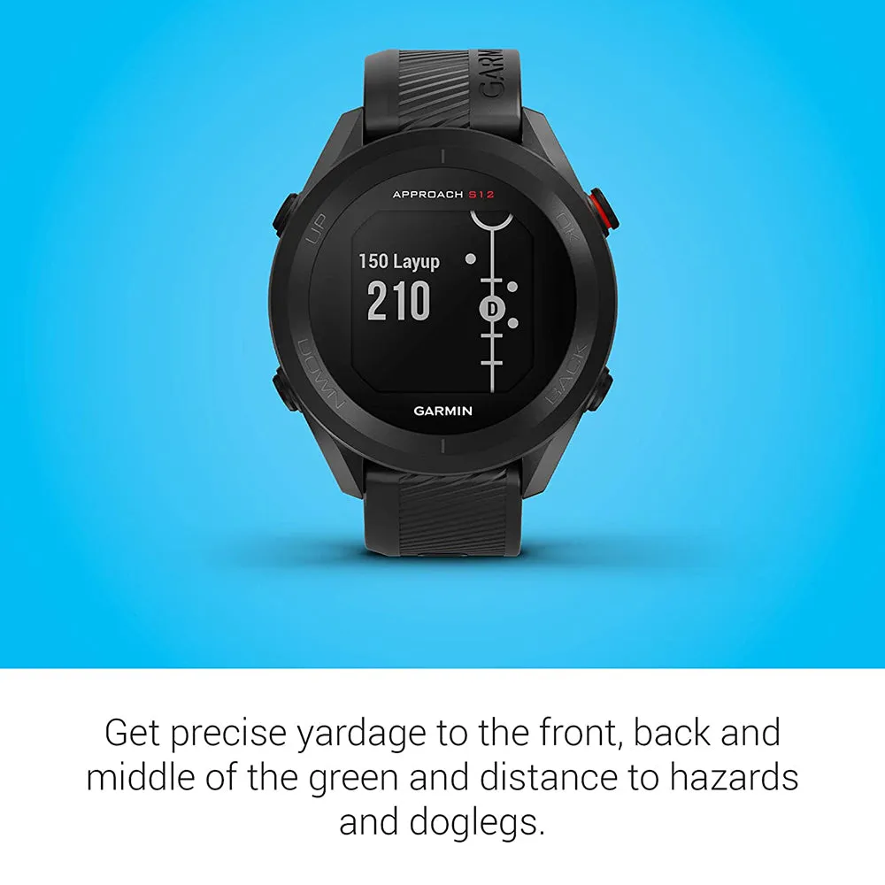 Garmin Approach S12 42k  Preloaded Courses Easy-to-Use GPS Golf Black Watch - 010-02472-00