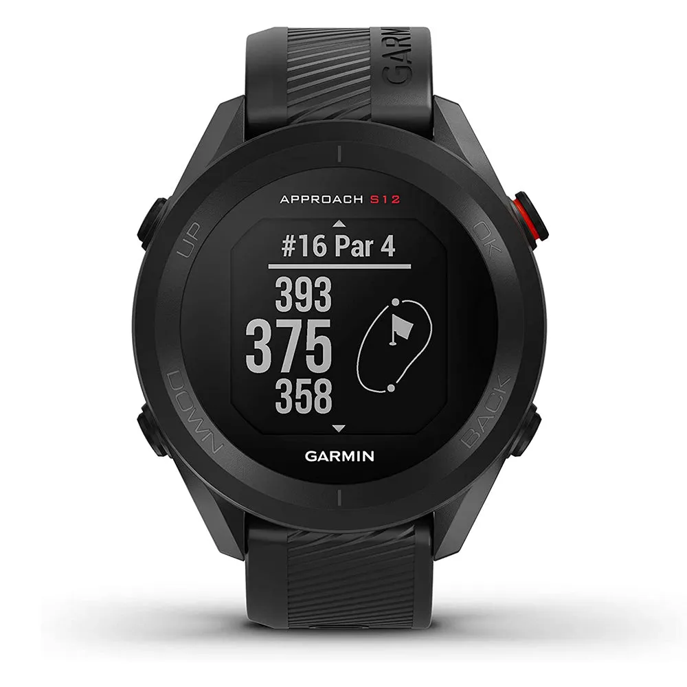 Garmin Approach S12 42k  Preloaded Courses Easy-to-Use GPS Golf Black Watch - 010-02472-00