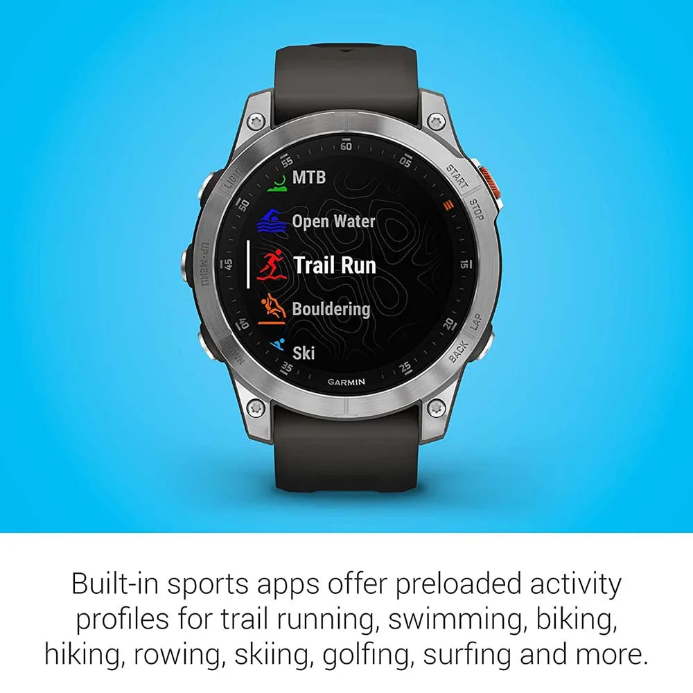 Garmin epix Gen 2 Slate Steel Health and wellness features, touchscreen AMOLED display Premium Active Smartwatch - 010-02582-00