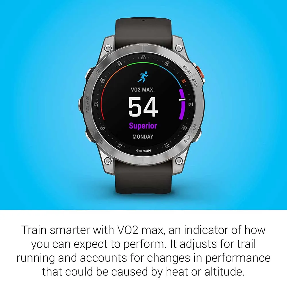 Garmin epix Gen 2 Slate Steel Health and wellness features, touchscreen AMOLED display Premium Active Smartwatch - 010-02582-00