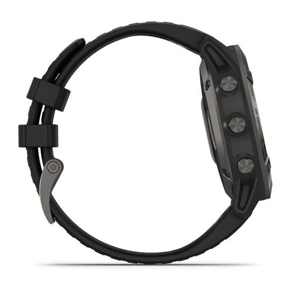 Garmin fenix 6 Sapphire Black Silicone Band Digital Dial Multisport GPS Smart Watch - 010-02158-10