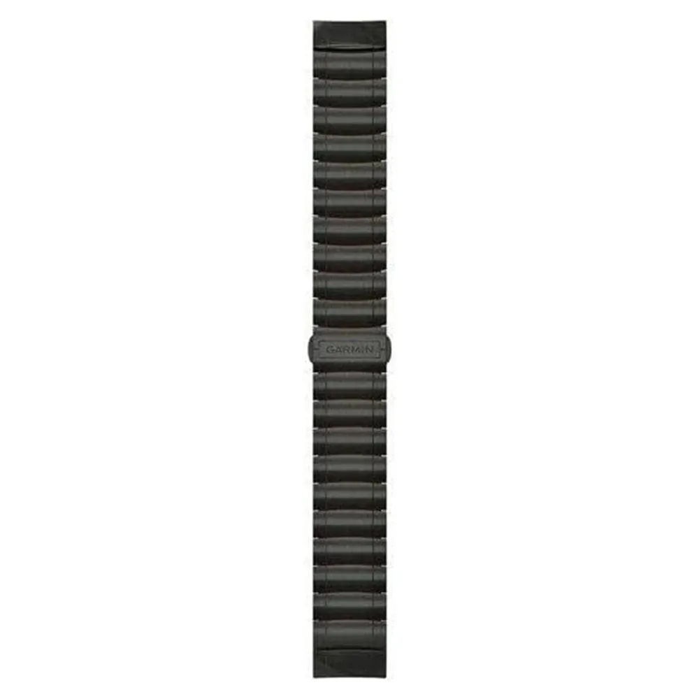 Garmin QuickFit 22mm Carbon Gray DLC Hybrid Titanium Bracelet Watch Band - 010-12738-00