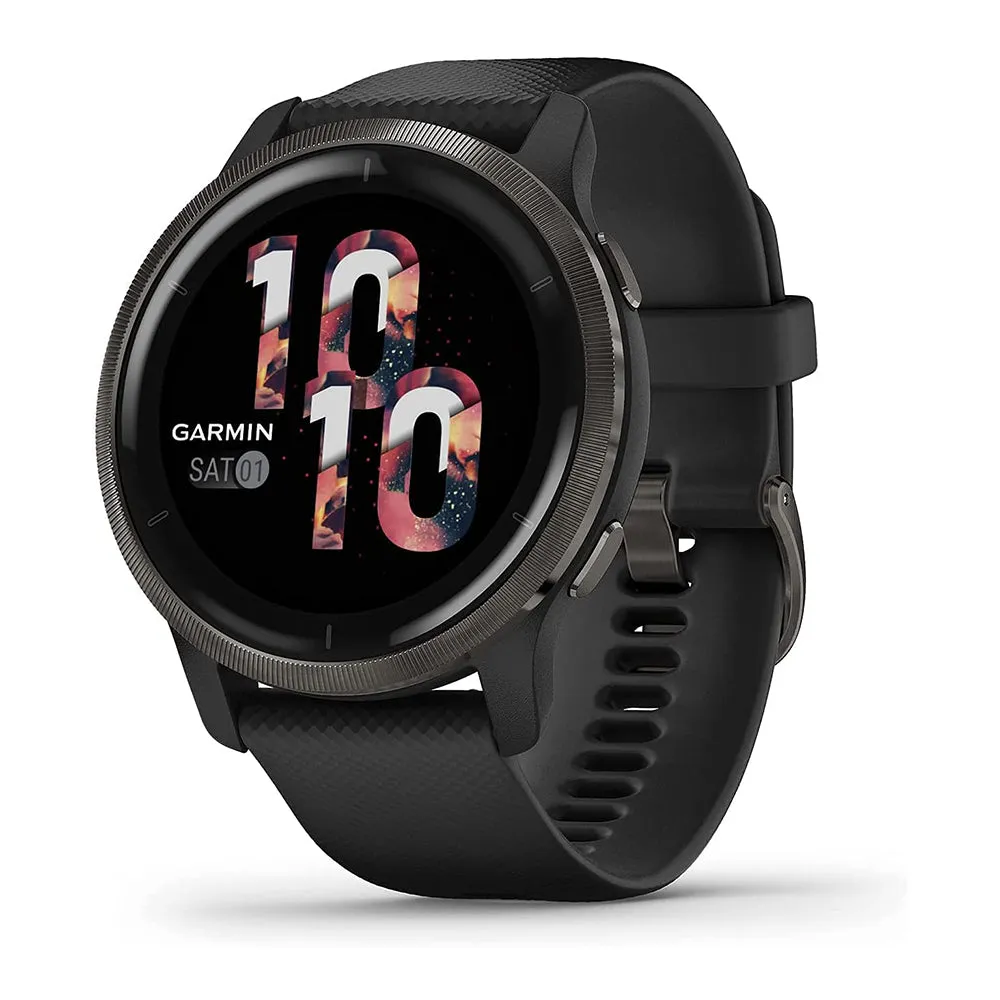 Garmin Venu 2 Advanced Health Monitoring and Fitness Features Slate Bezel GPS Smartwatch- 010-02430-01