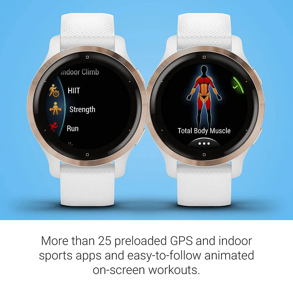 Garmin Venu 2S Advanced Health Monitoring and Fitness Features Silicone Band Smaller-Sized GPS Smart Watch - 010-02429-03