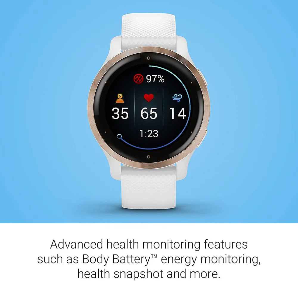 Garmin Venu 2S Advanced Health Monitoring and Fitness Features Silicone Band Smaller-Sized GPS Smart Watch - 010-02429-03