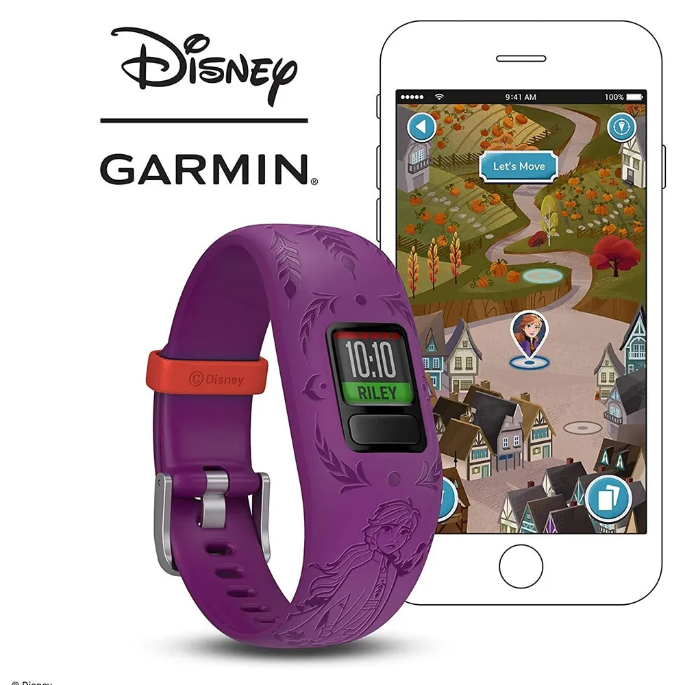 Garmin vivofit Jr 2 Kids Disney Frozen 2 Anna Purple Silicone Band Fitness/Activity Tracker Smart Watch - 010-01909-39