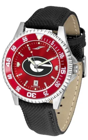 Georgia Bulldogs Ladies Competitor Ano Poly/Leather Band Watch w/ Colored Bezel