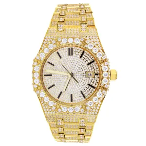 Gold Tone Solitaire Bezel Presidential Steel 41MM Watch