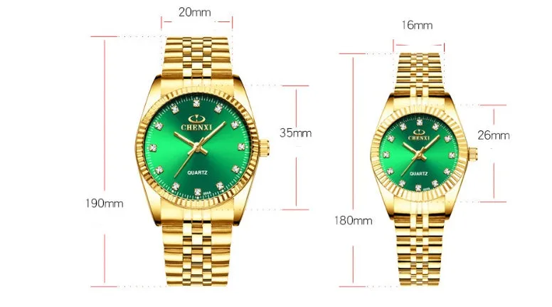 Golden Lover's Couple Watch