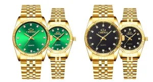 Golden Lover's Couple Watch