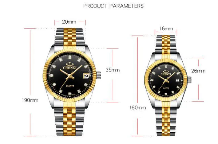 Golden Lover's Couple Watch