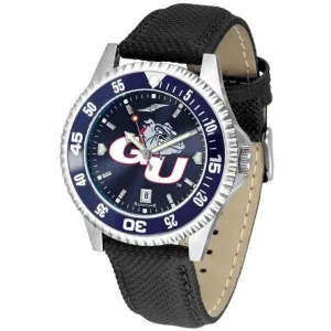 Gonzaga Bulldogs Mens Competitor Ano Poly/Leather Band Watch w/ Colored Bezel