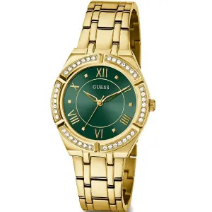 Guess Cosmo Gold Stainless Steel Green Dial Quartz Watch for Ladies - GW0033L8