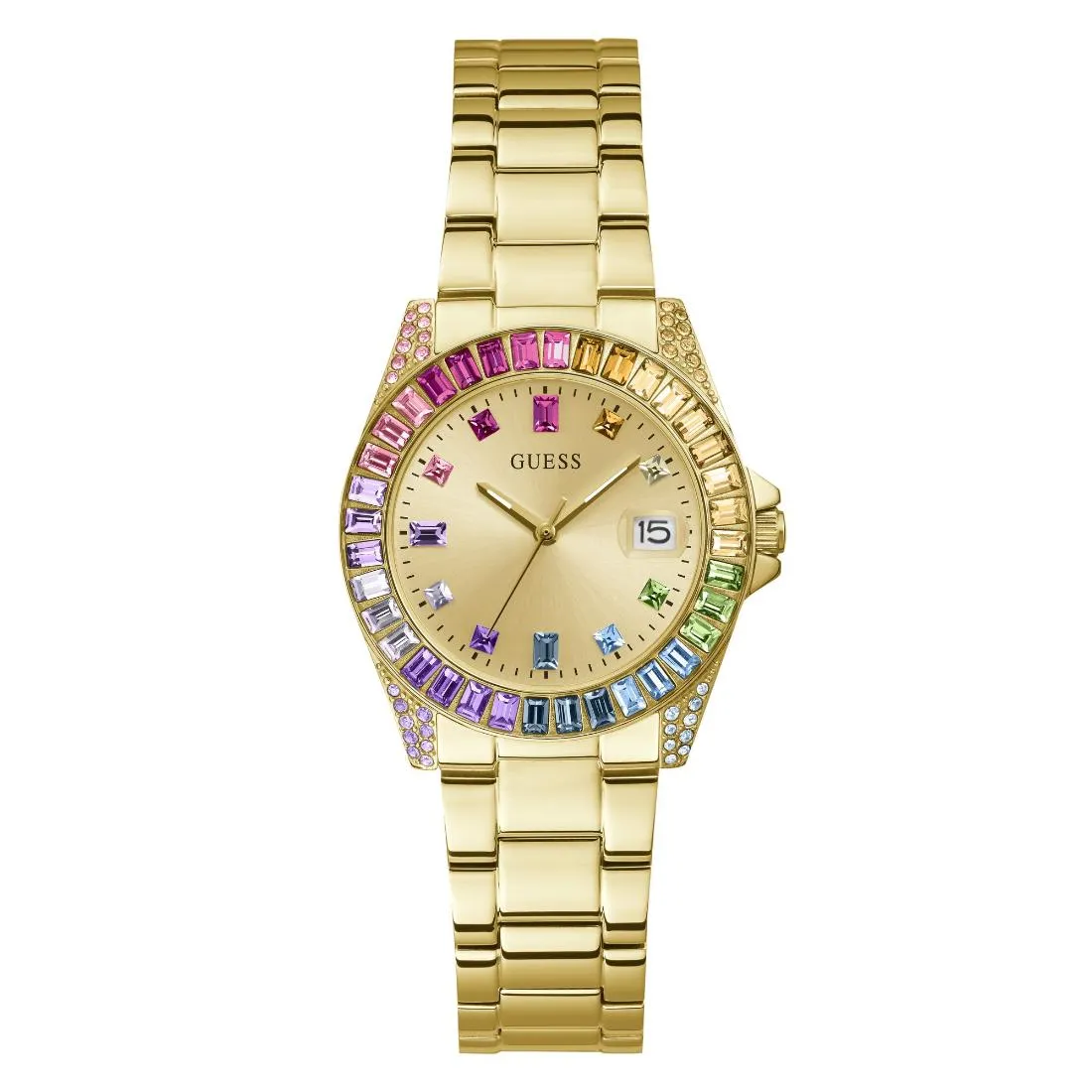 Guess Opaline 34 mm Size Gold Dial Women Analog Watch - GW0475L3