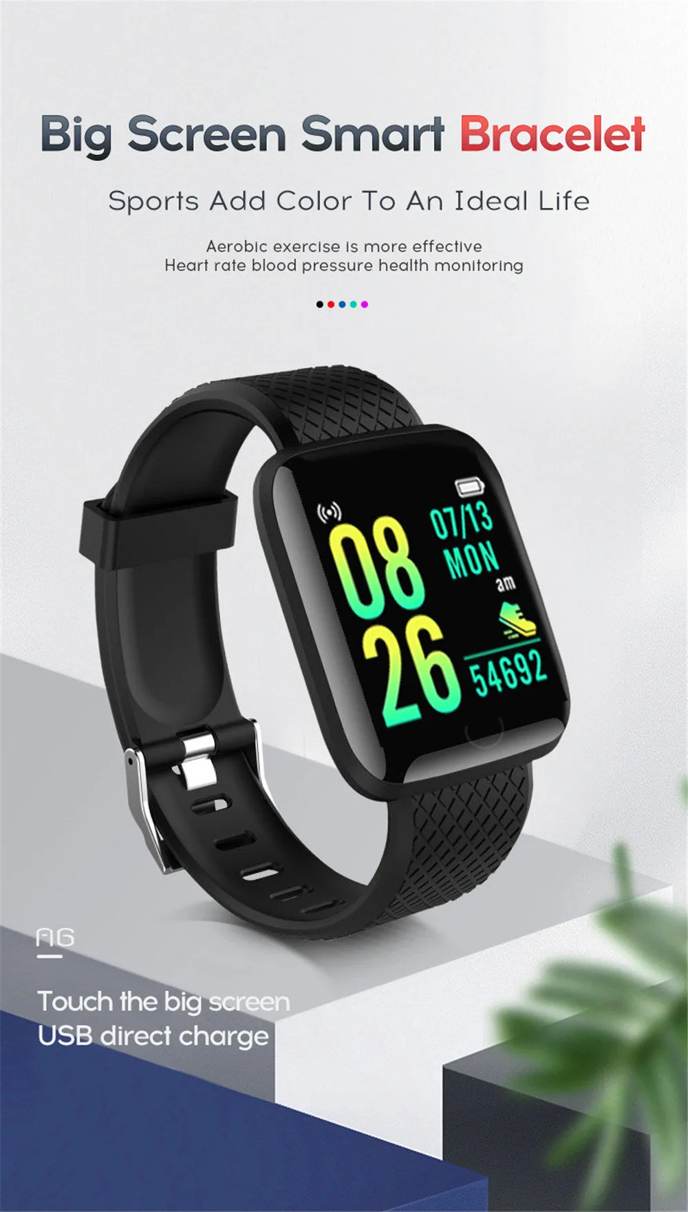 Heart Rate Sleep Monitoring Blood Pressure Smartwatch