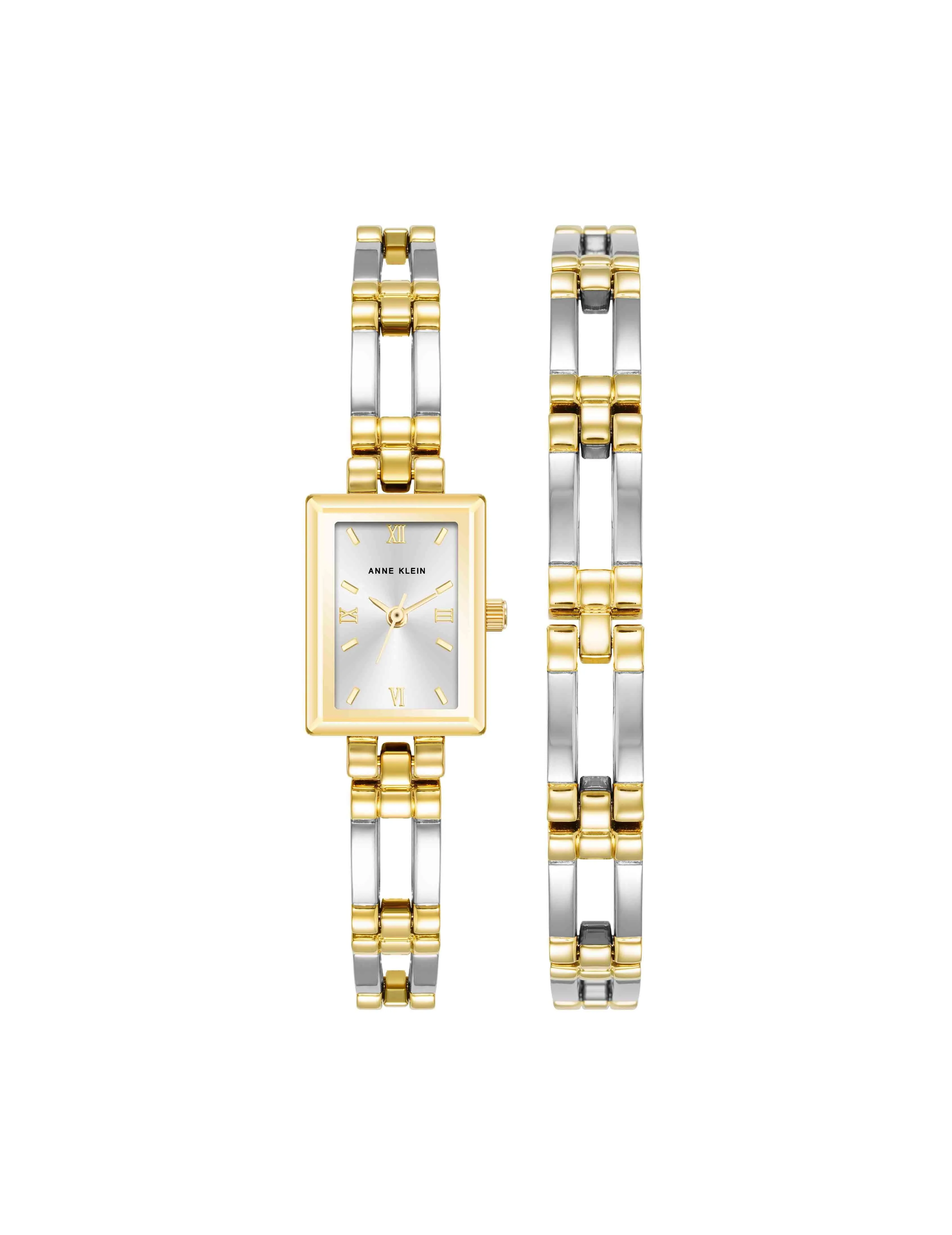 Iconic Rectangular Case Bangle Watch Set