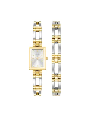 Iconic Rectangular Case Bangle Watch Set